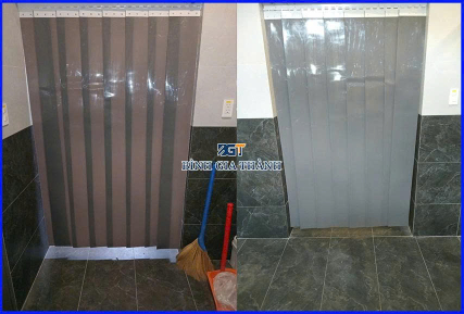 MÀN NHỰA, RÈM NHỰA PVC MÀU XÁM