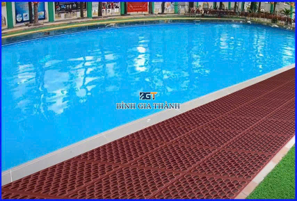 THẢM CAO SU CHỐNG TRƯỢT MÀU ĐỎ CÓ LỔ TRÒN